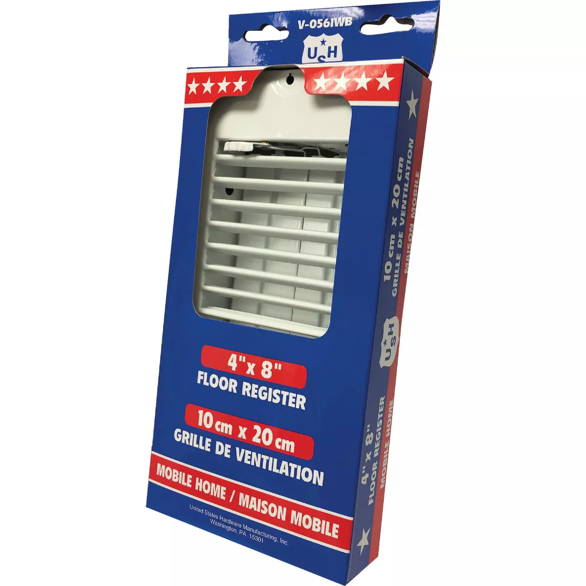 United States Hardware 4 In. x 8 In. x 1-5/16 In. White Steel Floor Register - photo 3