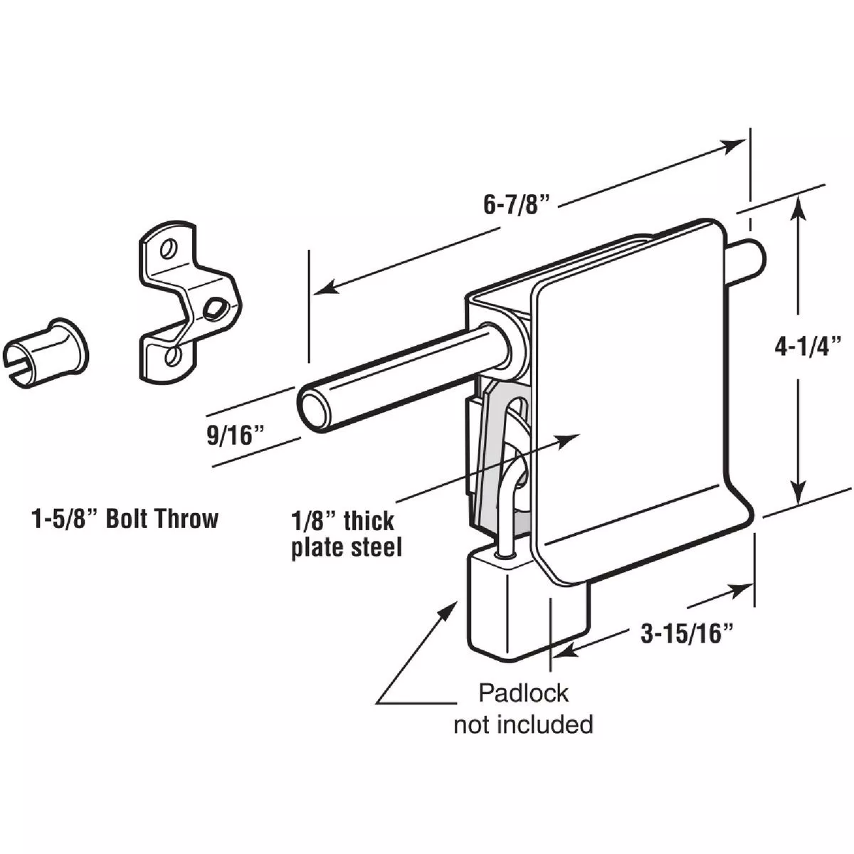 Prime-Line Tamper-Proof Garage & Shed Door Lock - photo 2