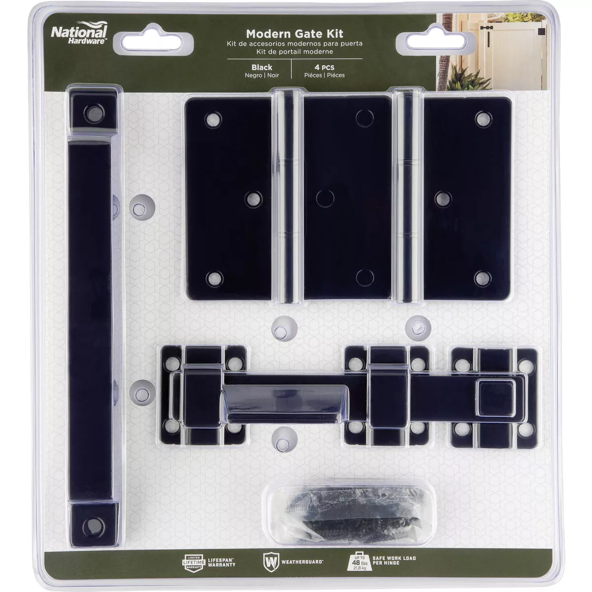 National Hardware 4-Piece Black Modern Gate Kit - photo 2