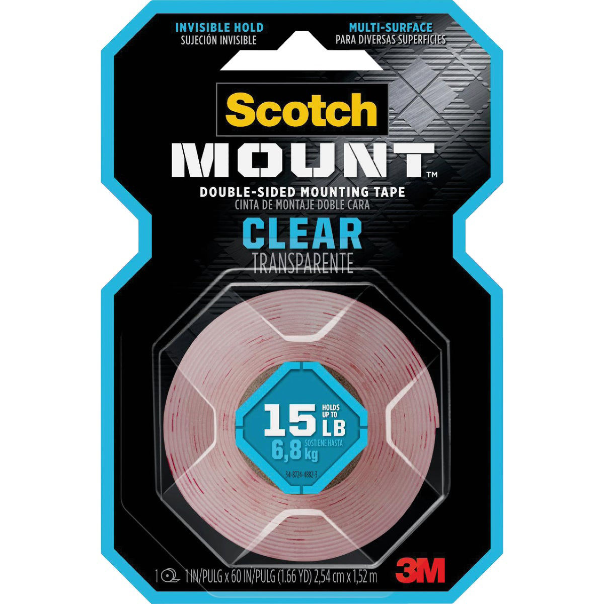 Scotch Mount Double-sided Mounting Tape Clear 1 X 60 : Target