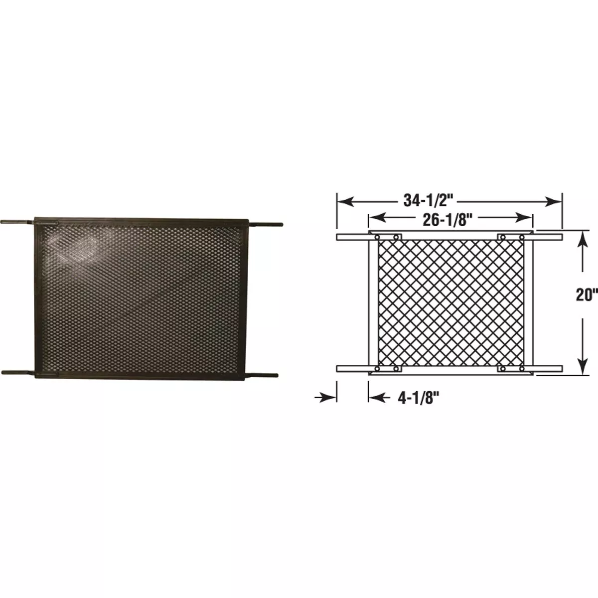 Prime-Line Make-2-Fit 34.5 In. x 20 In. Brown Plastic Door Grille for 36 In. Door