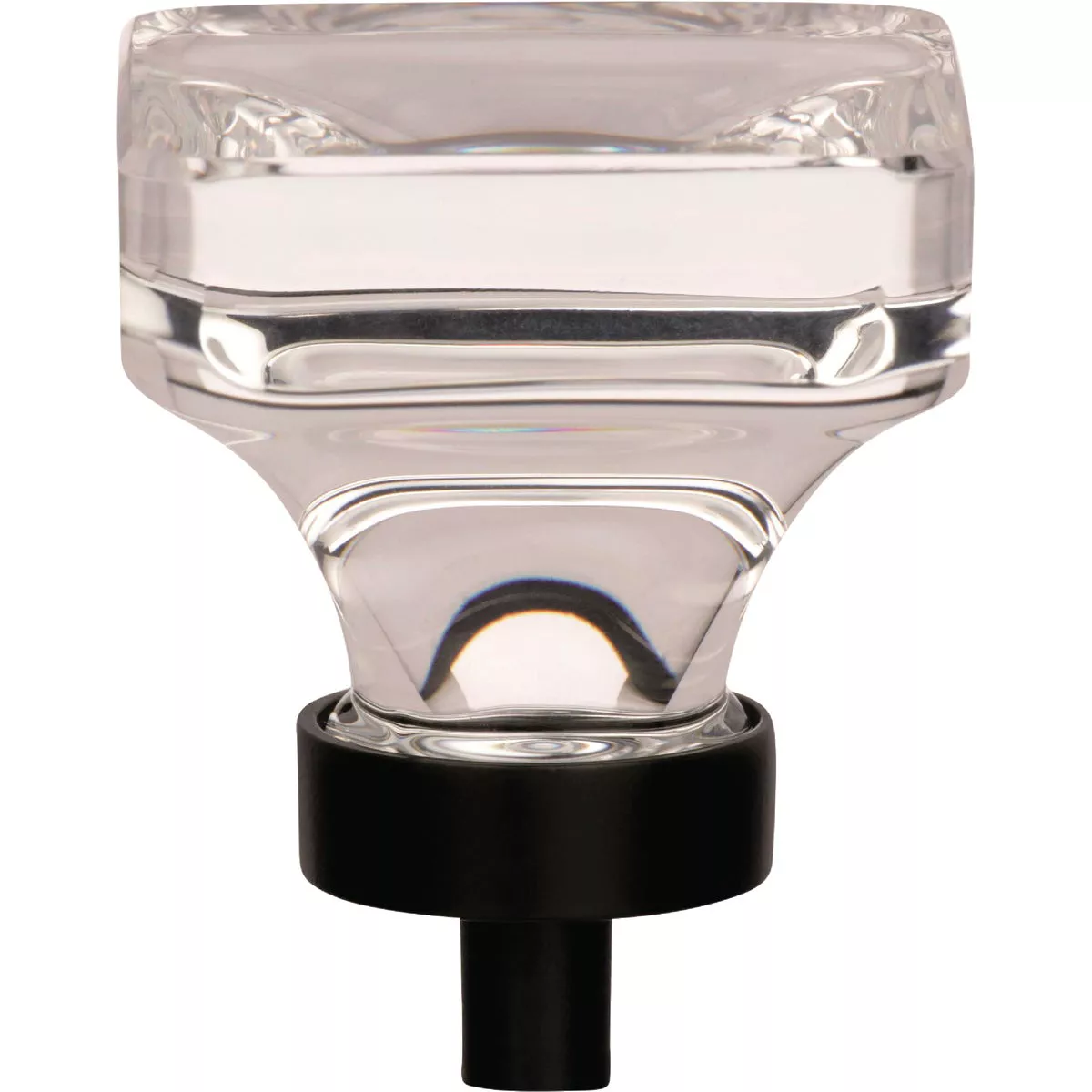 Amerock Glacio Square Clear/Black Bronze Cabinet Knob