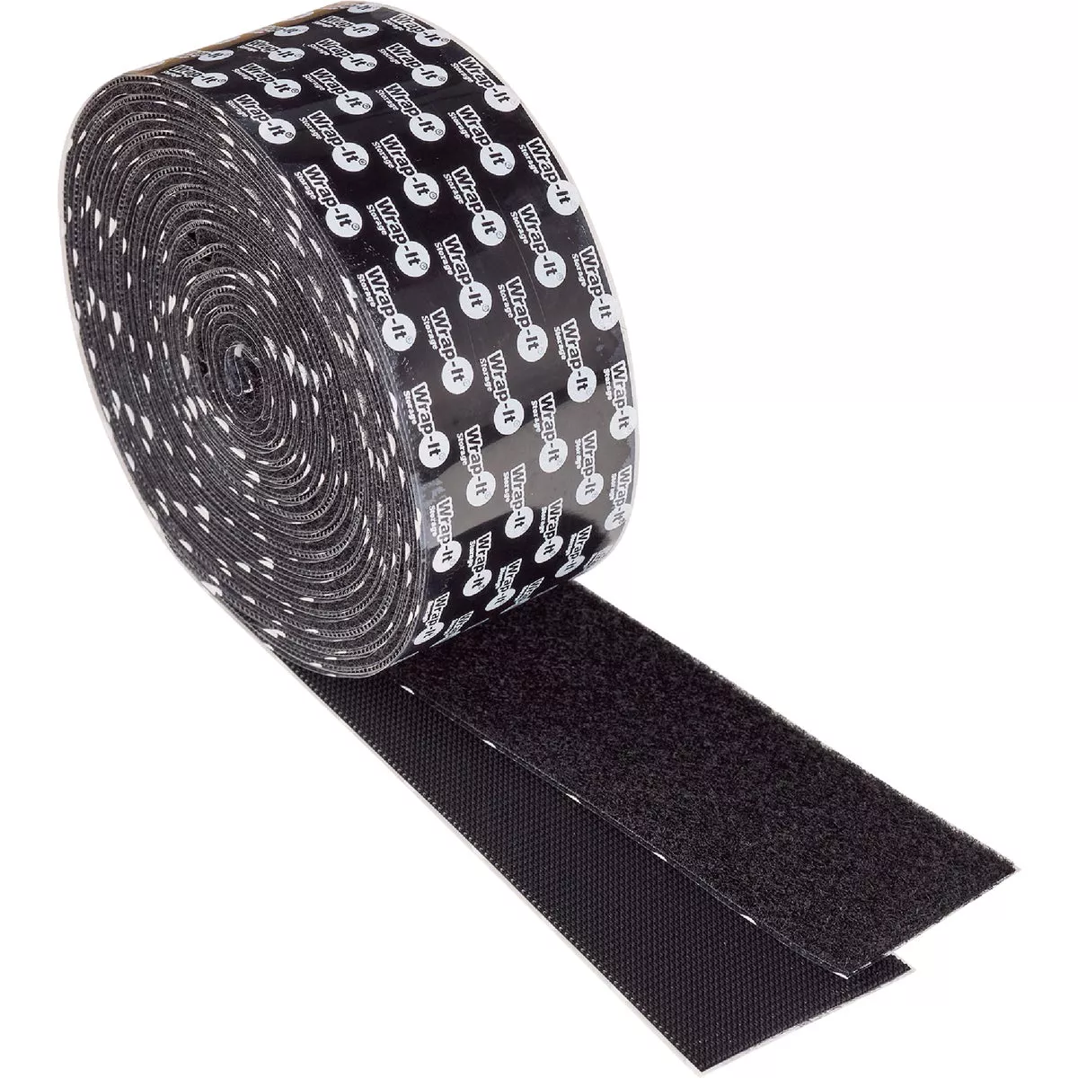 Wrap-It Storage Stick 'Em 2 In. x 10 Ft. Industrial Strength Black Hook & Loop Roll