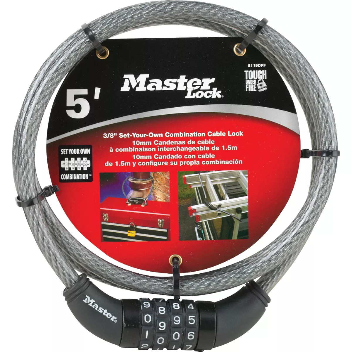 Master Lock 5 Ft. x 3/8 In. Resettable Combination Bicycle Lock - photo 2