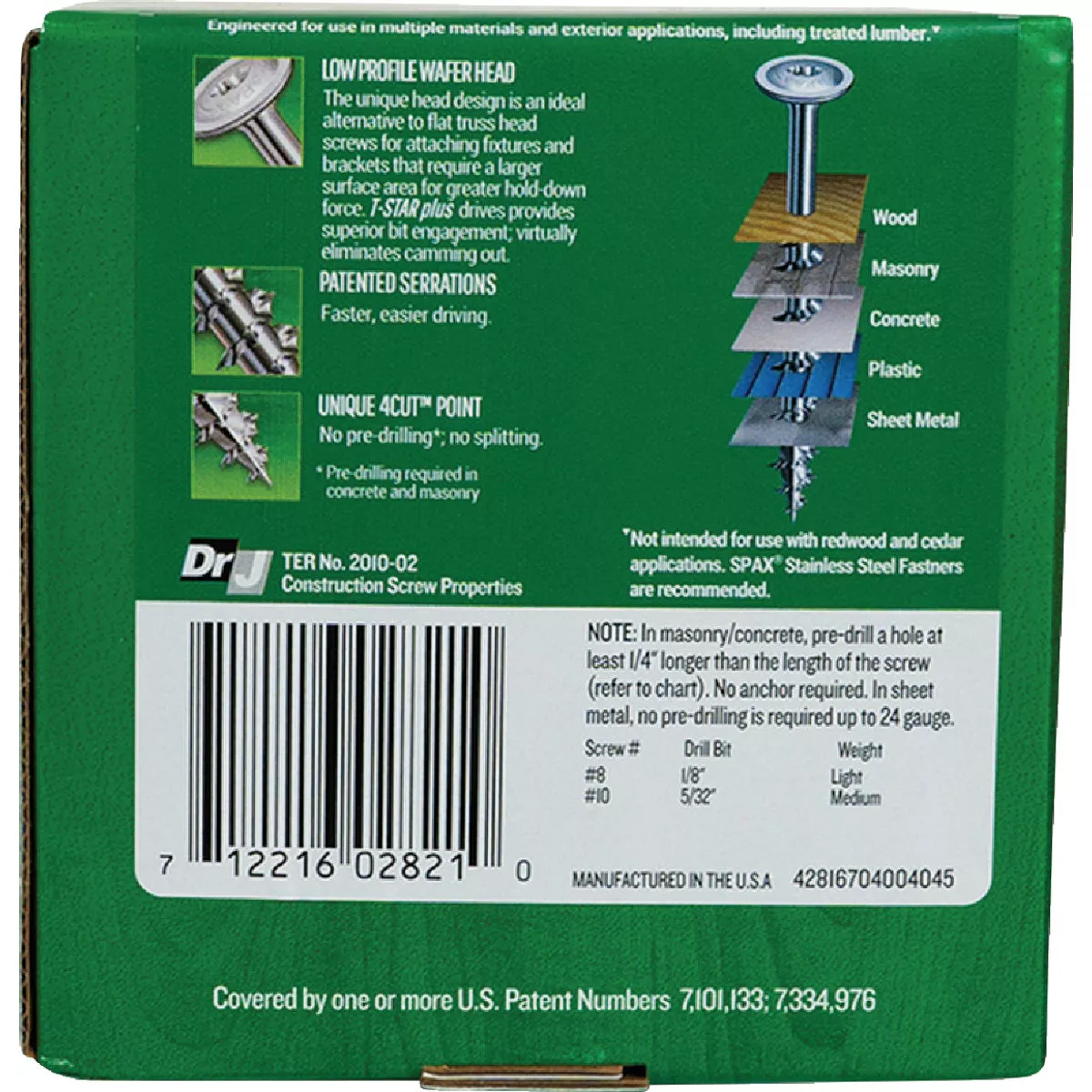 SPAX #8 x 1-1/2 In. T20 Plus Wafer Head HCR-X (Exterior Rated) Wood Screw 3 Lb. (495 Ct.) - photo 5