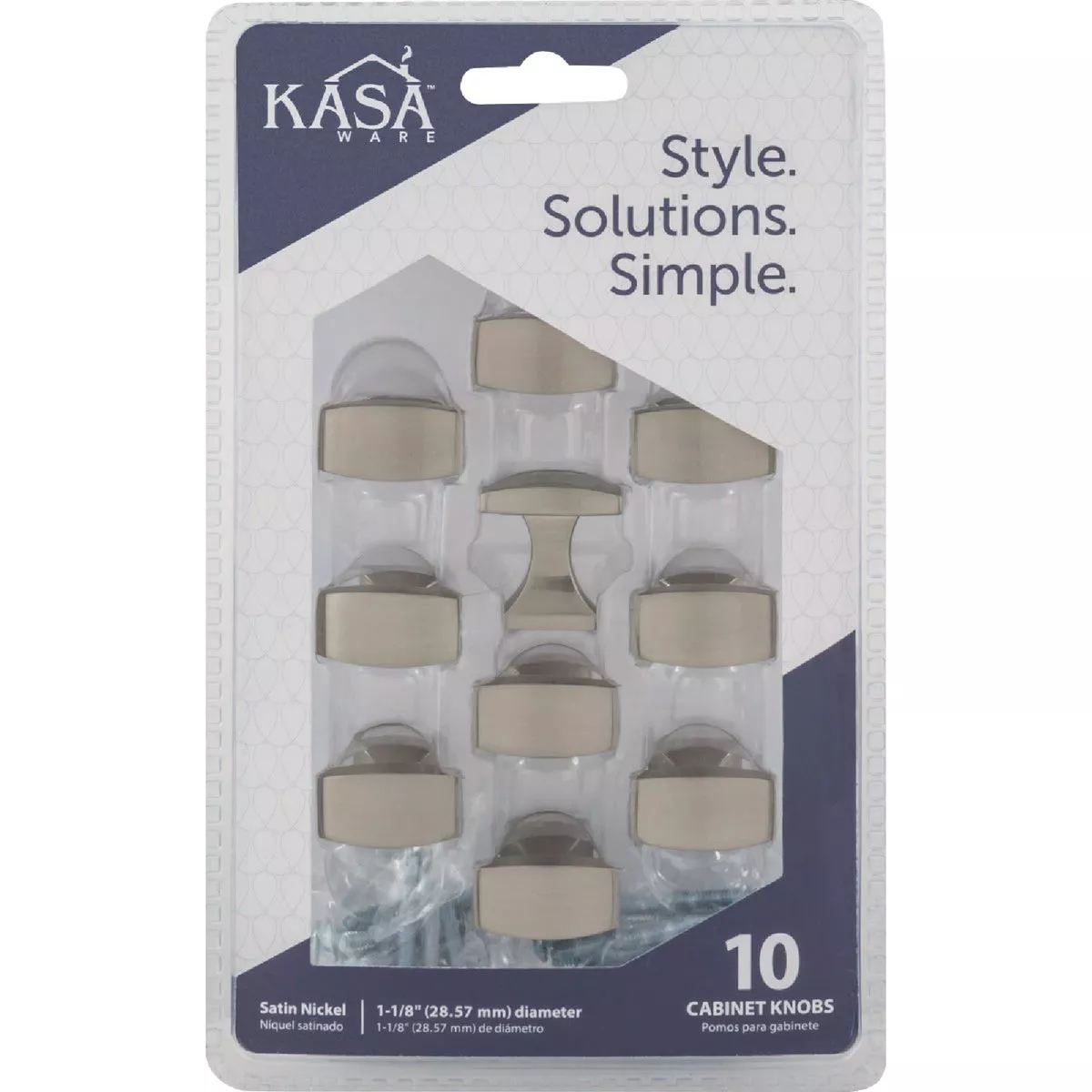 KasaWare 1-1/8 In. Overall Length Satin Nickel Transitional Knob (10-Pack) - photo 2