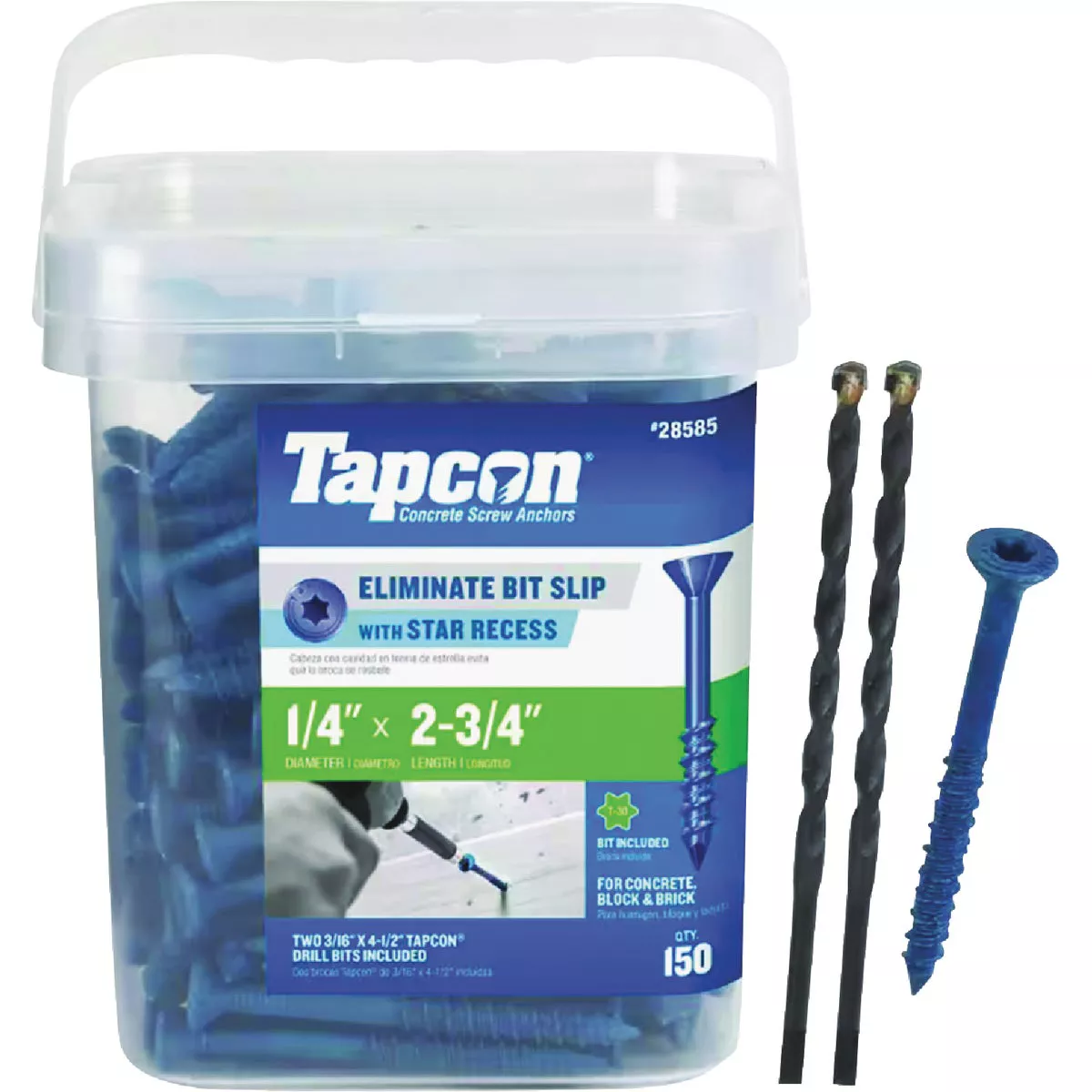 Tapcon 1/4 In. x 2-3/4 In. Star Head Concrete Screw Anchor (150 Ct.)