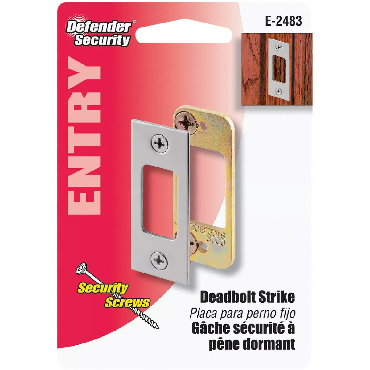 Defender Security Satin Nickel High Security Deadbolt Strike - photo 2