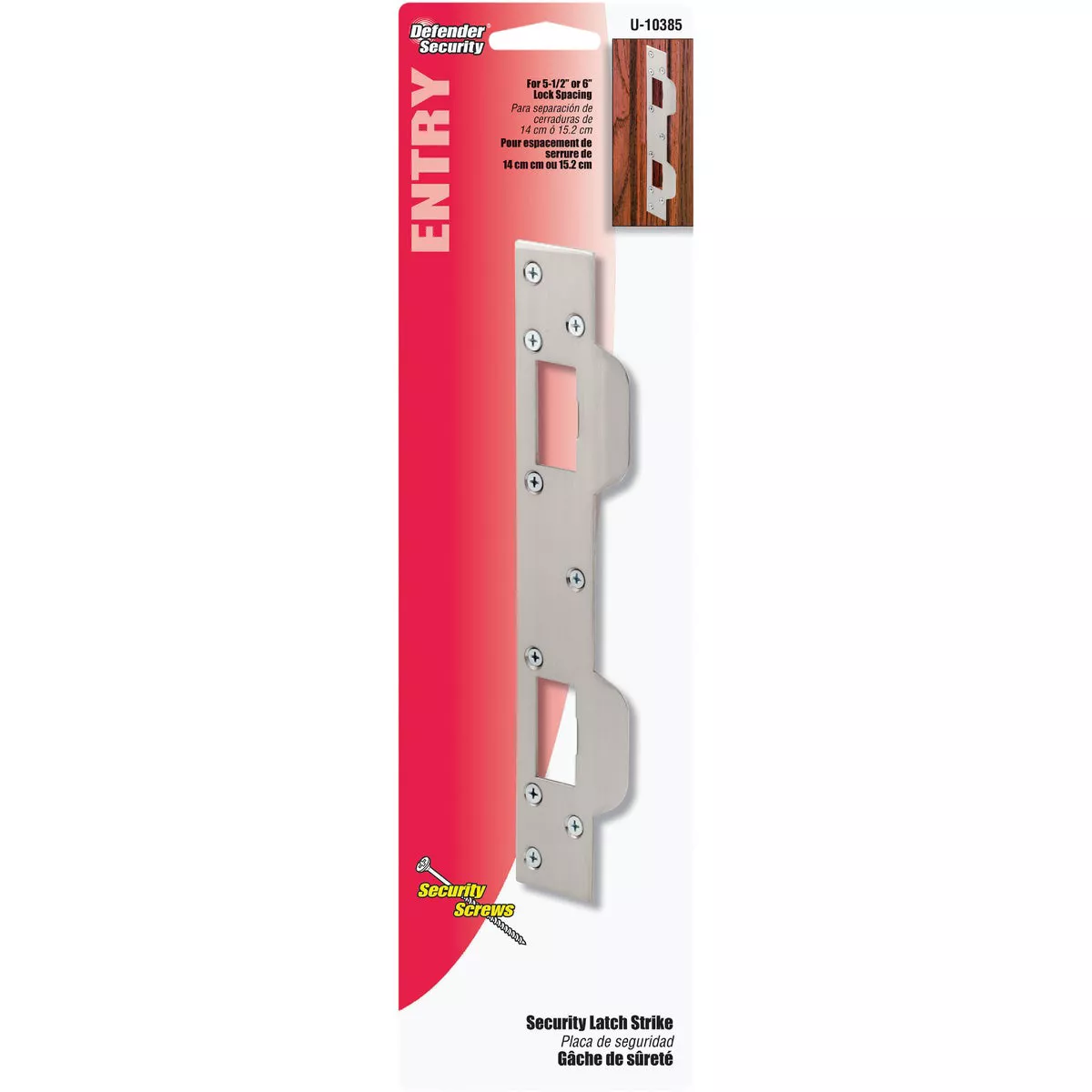 Defender Security 5-1/2 In. Satin Nickel Combination Door Strike - photo 2