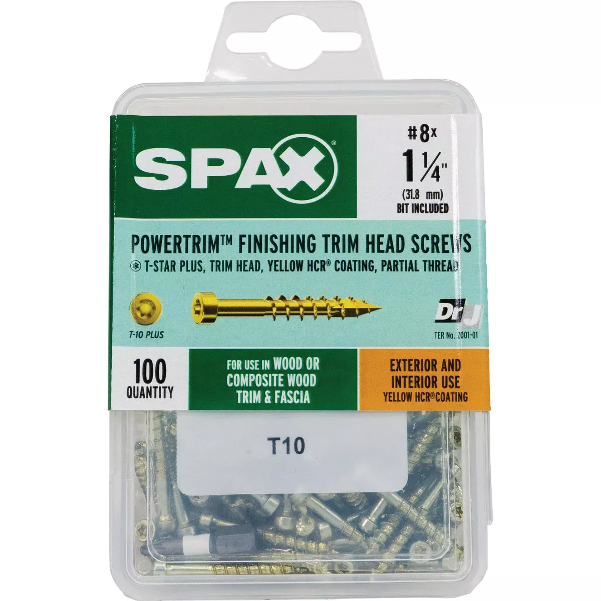 SPAX #8 x 1-1/4 In. T10 Plus Cylindrical Head HCR (Exterior Rated) Yellow Trim Screw (100 Ct.) - photo 6