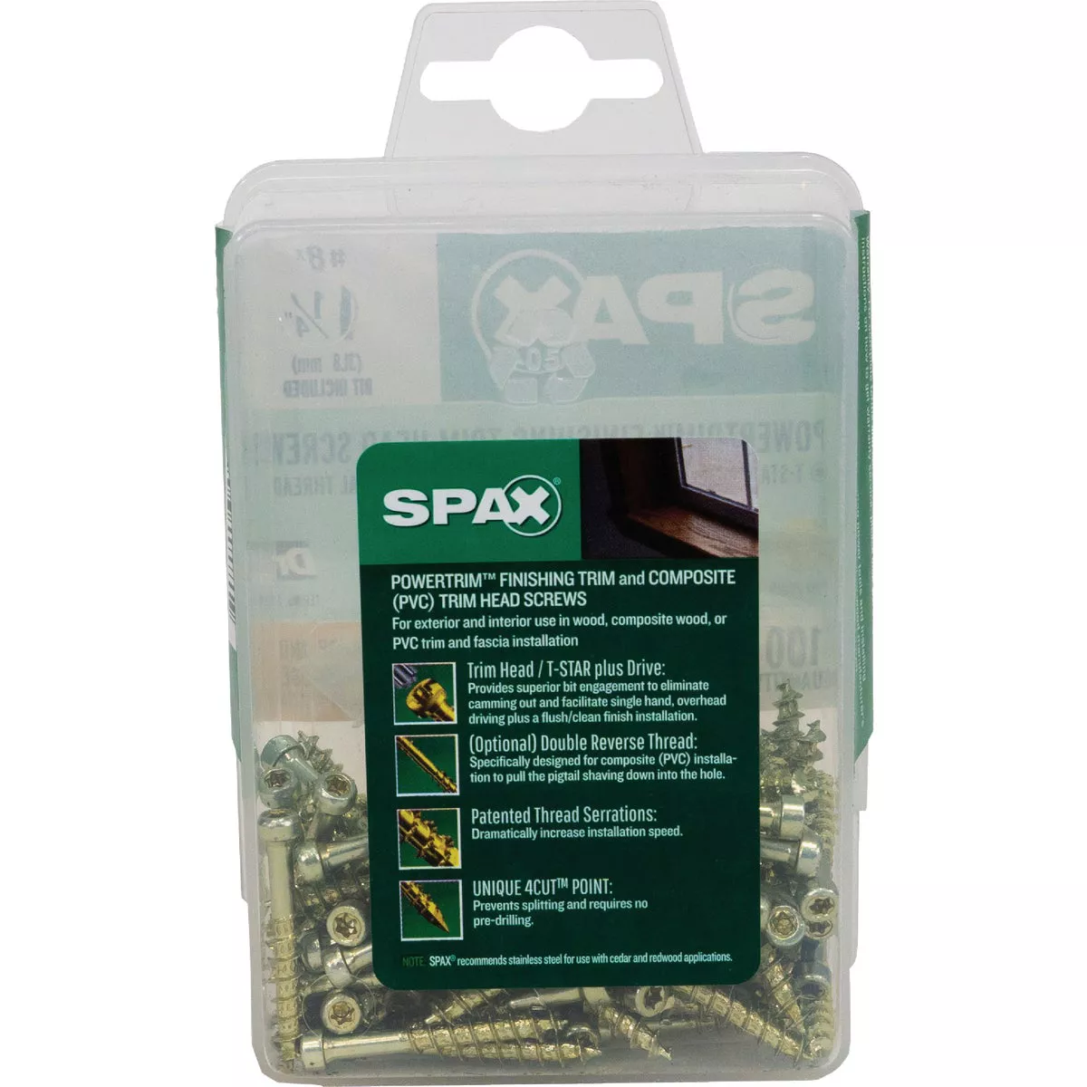 SPAX #8 x 1-1/4 In. T10 Plus Cylindrical Head HCR (Exterior Rated) Yellow Trim Screw (100 Ct.) - photo 7