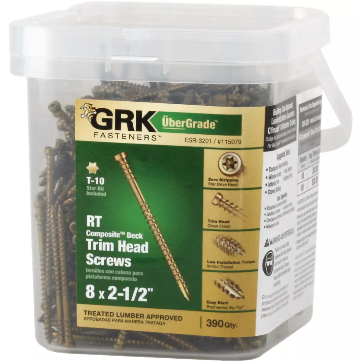 GRK #8 x 2-1/2 In. Star Drive RT Composite Decking Screws (390 Ct.) - photo 2