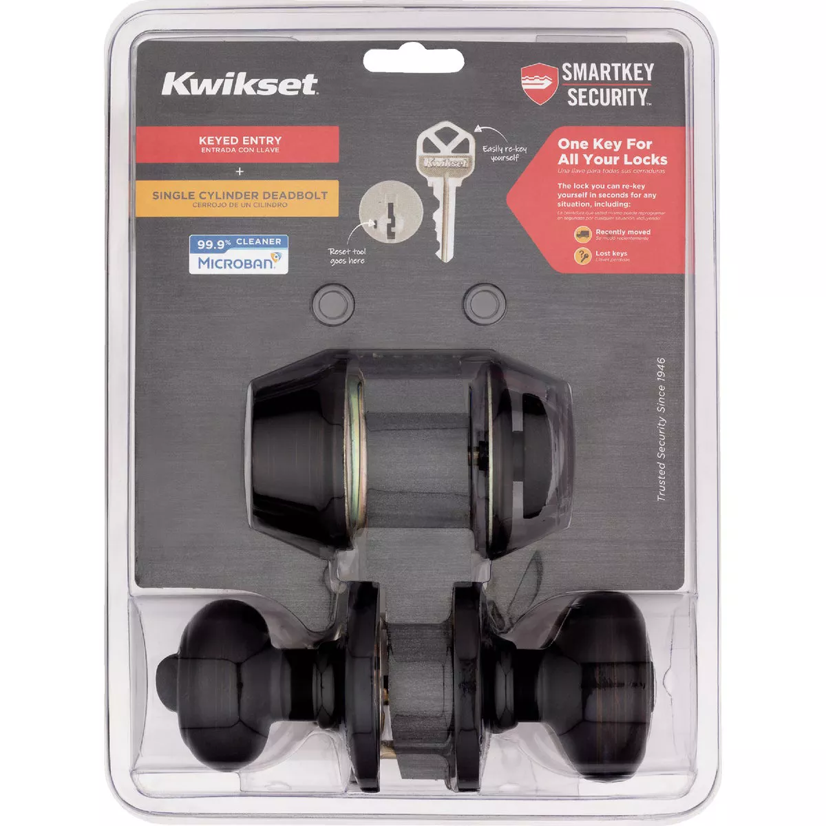 Kwikset Cove Venetian Bronze Deadbolt & Door Knob Combo with Smartkey - photo 2