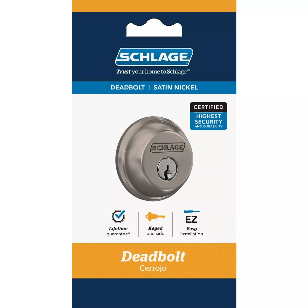 Schlage Satin Nickel Single Cylinder Deadbolt - photo 2