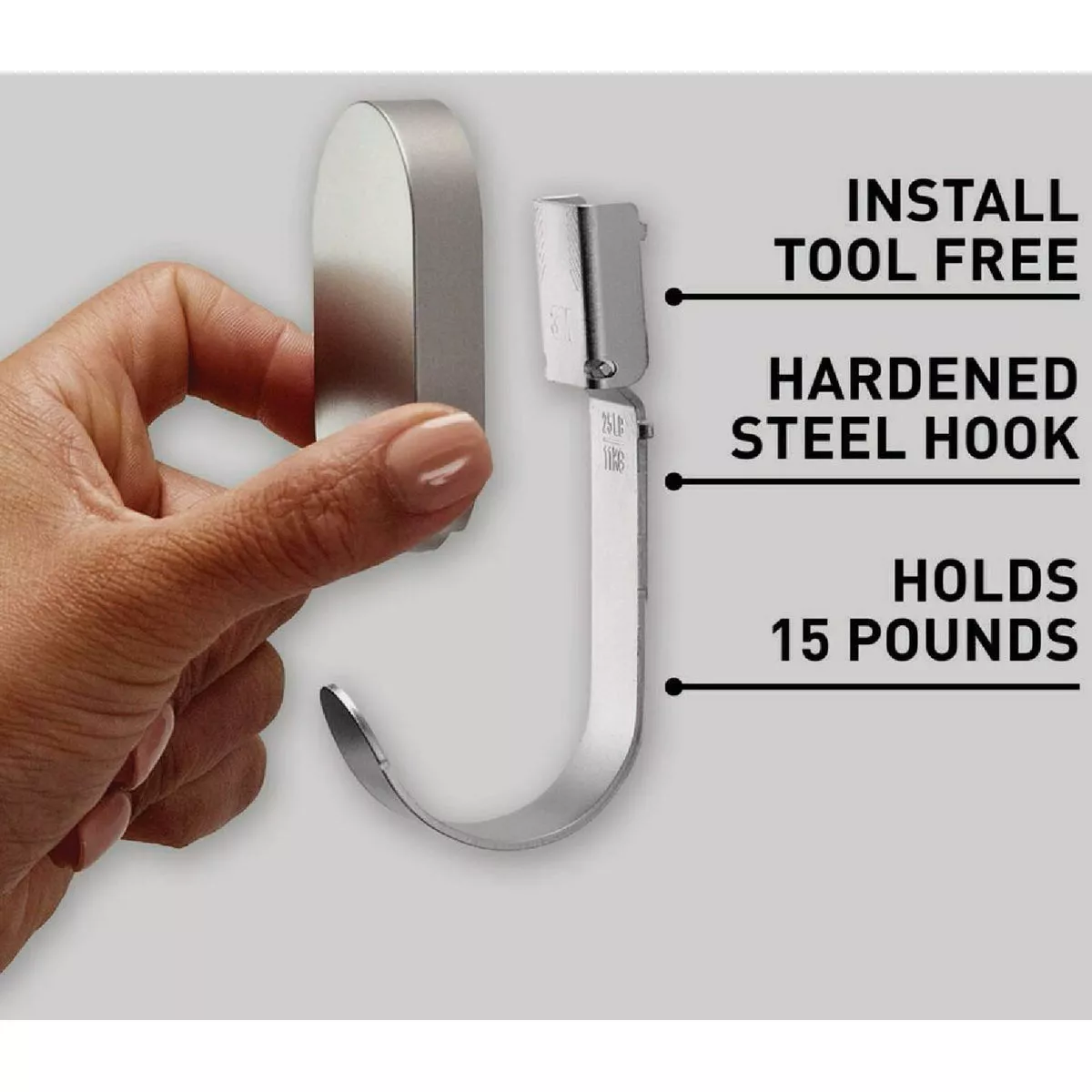 3M Claw 25 Lb. Silver Drywall Hook - photo 3