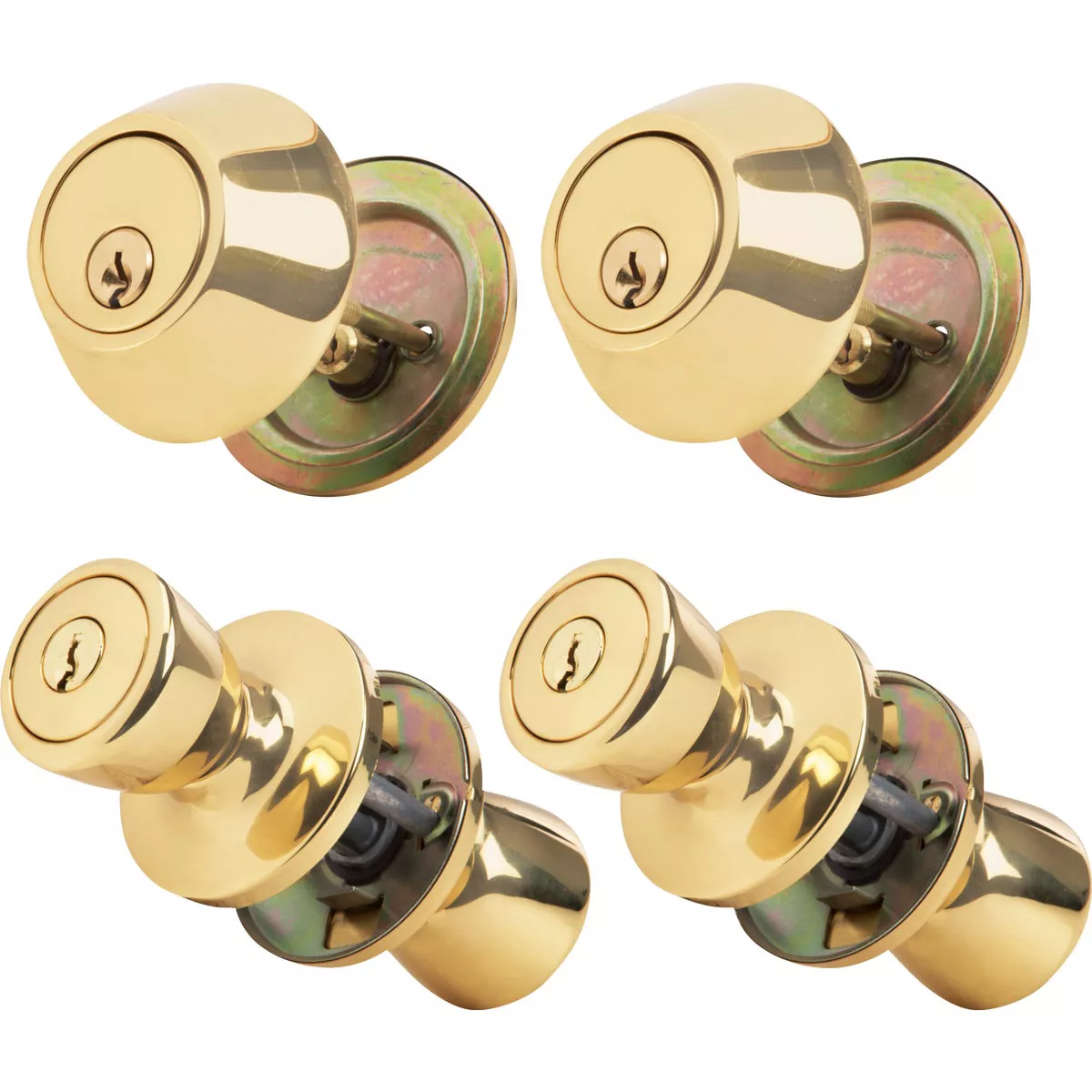 Steel Pro Polished Brass Deadbolt and Door Knob Combo - photo 2