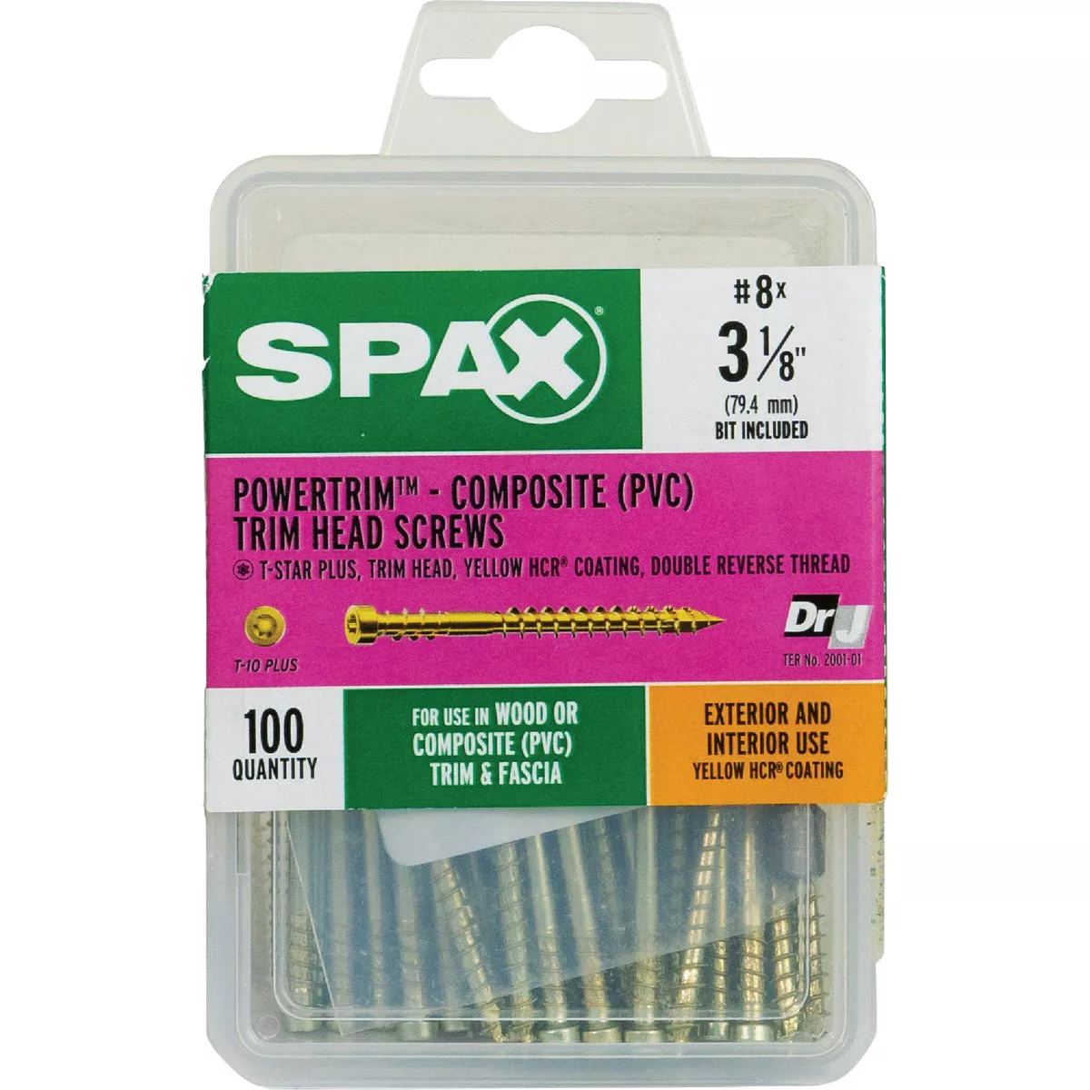 SPAX #8 x 3-1/8 In. Cylindrical Head Partial Thread HCR (Exterior) Yellow Trim Screw (100-Ct.) - photo 6
