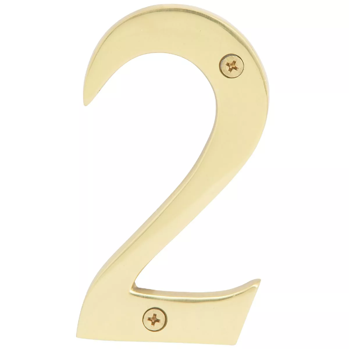 Hy-Ko 4 In. Polished Brass House Number Two