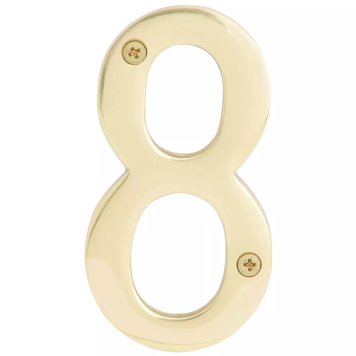 Hy-Ko 4 In. Polished Brass House Number Eight