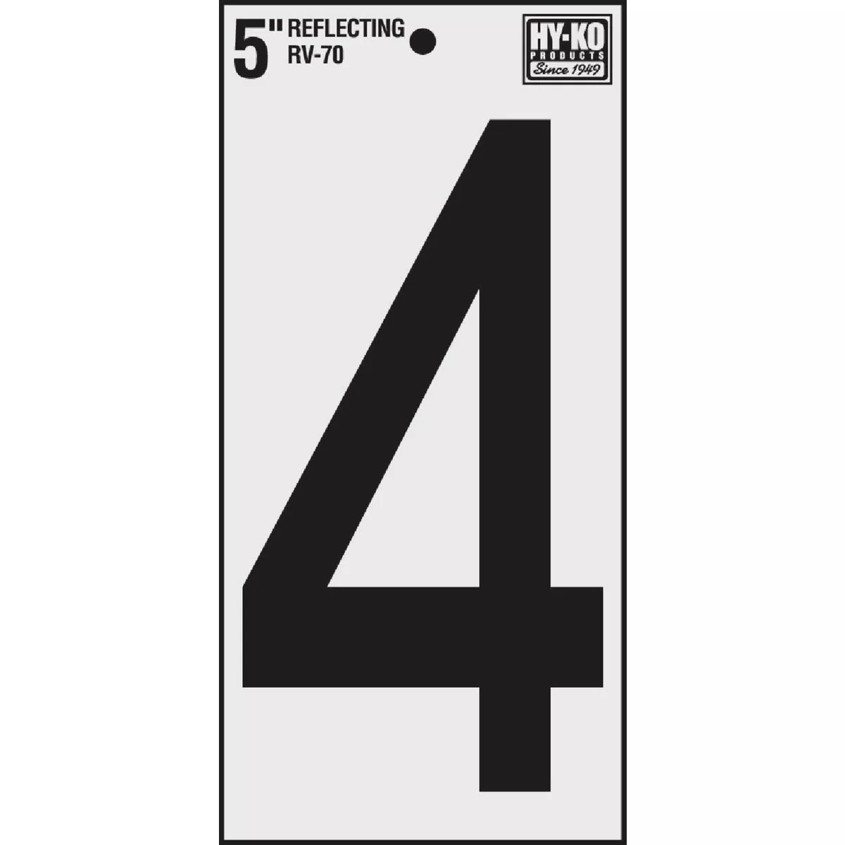 Hy-Ko Vinyl 5 In. Reflective Adhesive Number Four | True Value Hardware