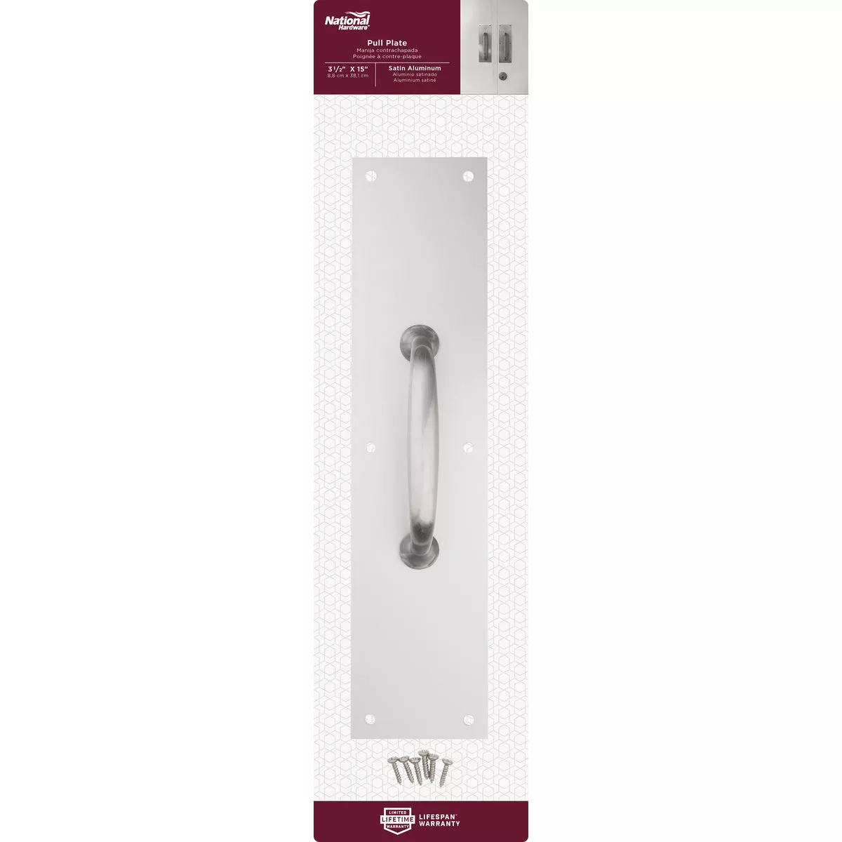 National Hardware Satin Aluminum Pull Plate - photo 2