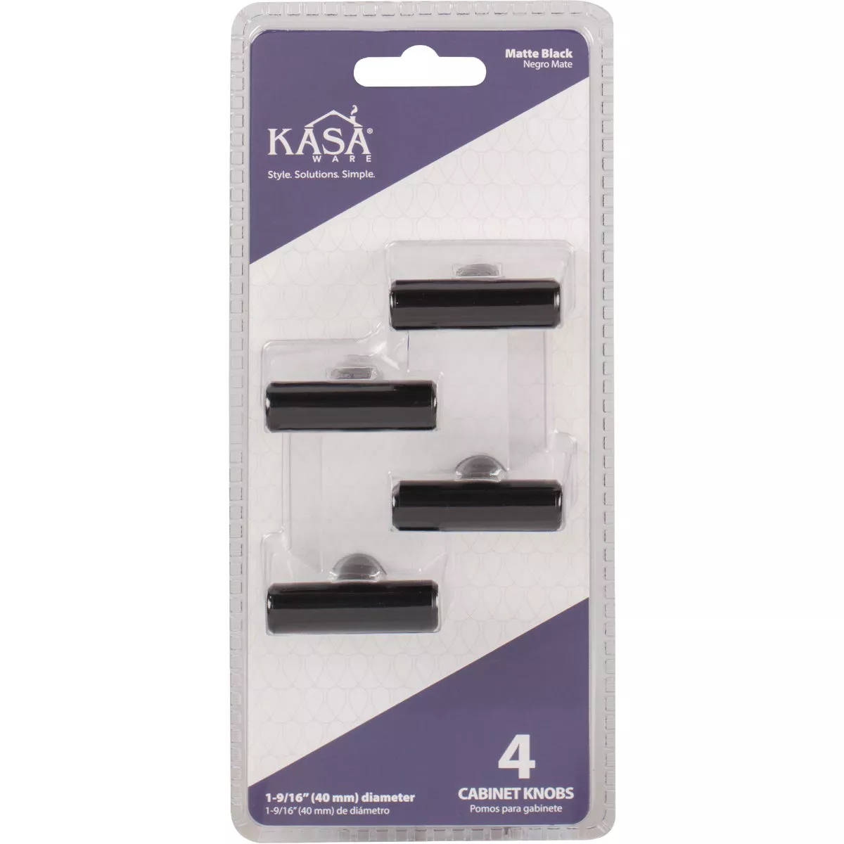 KasaWare 7/16 In. Diameter Matte Black Cabinet Knob (4-Pack) - photo 2