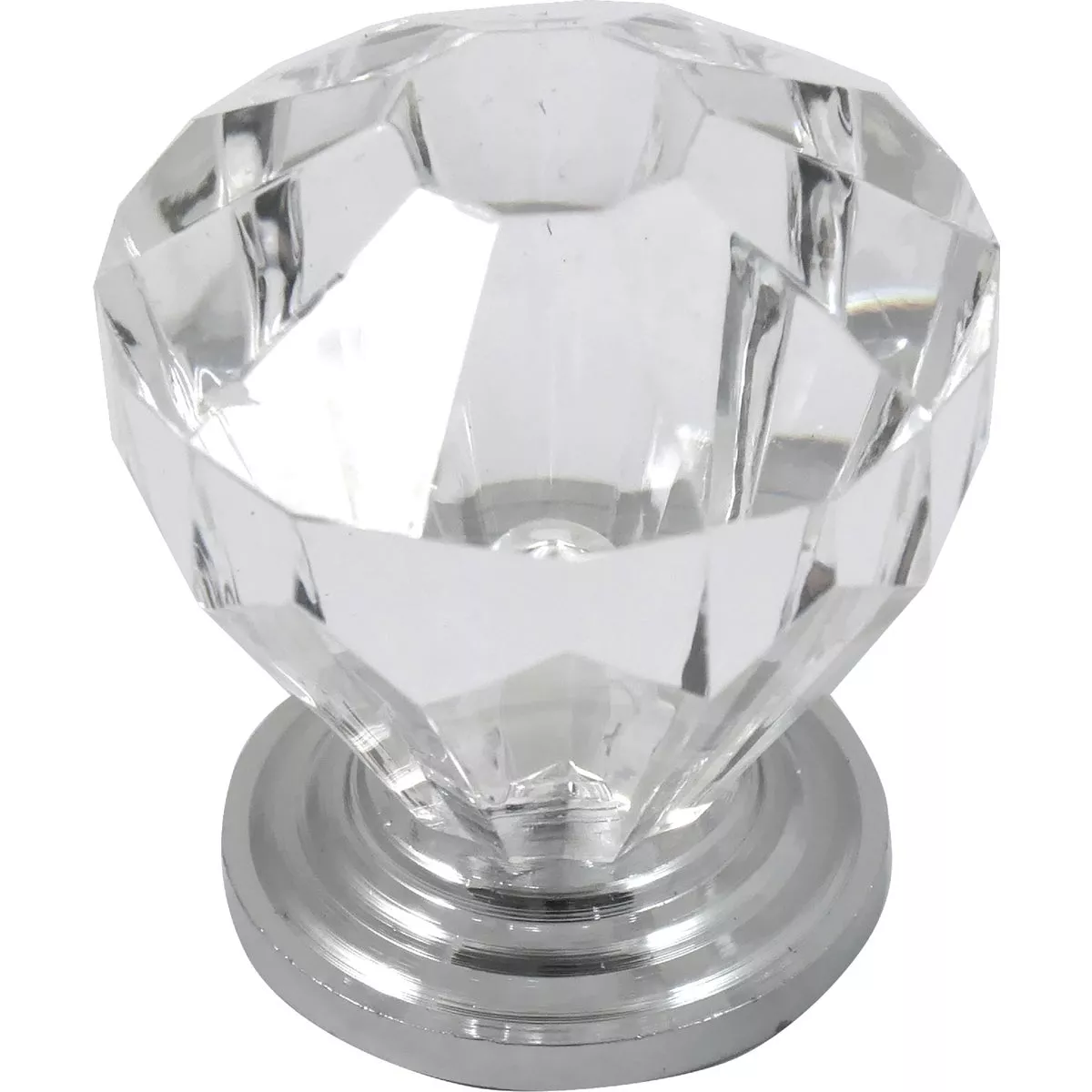 Laurey Kristal Round 1-1/4 In. Dia. Polished Chrome Base Knob