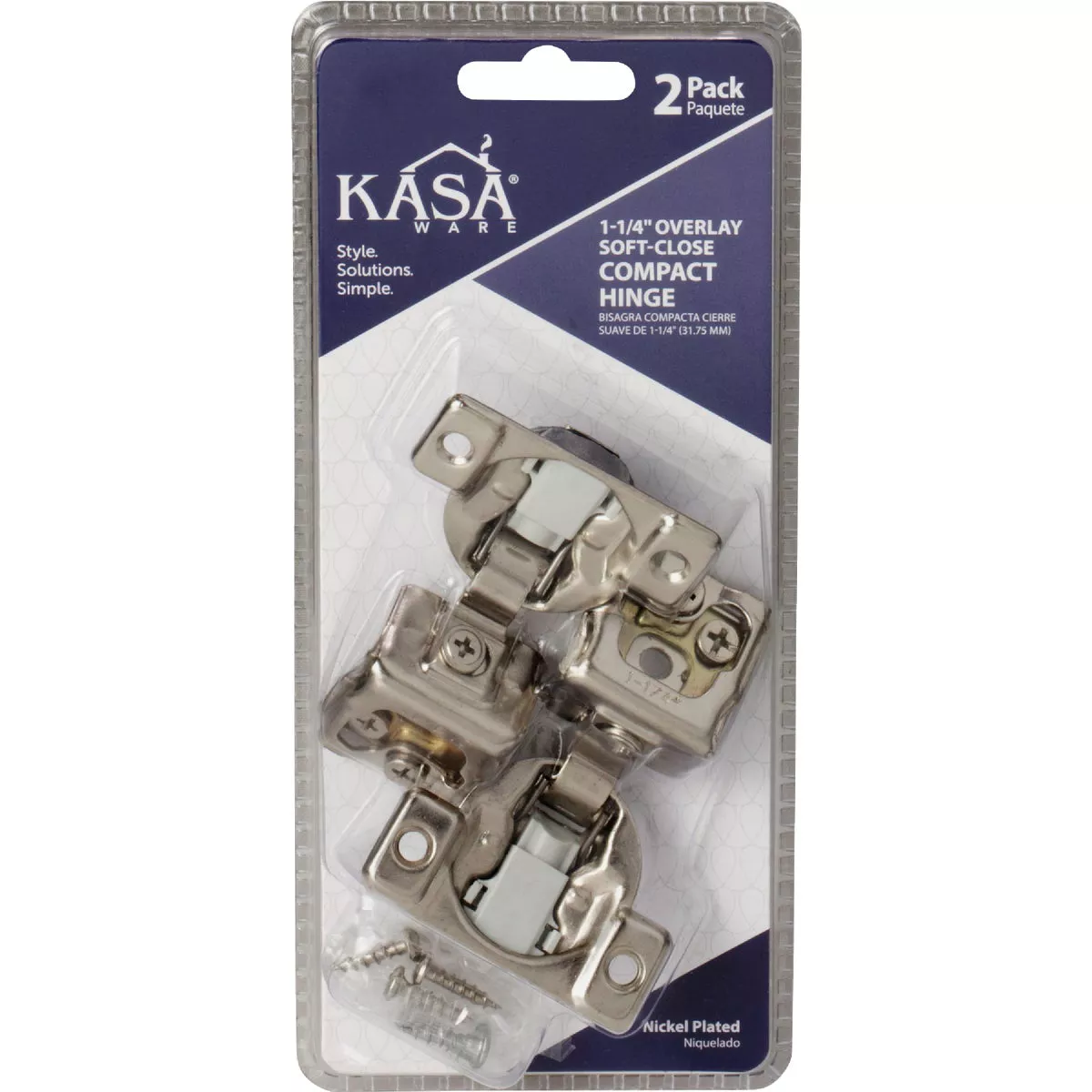KasaWare 1-1/4 In. Overlay Soft-close Compact Hinge (2-Pack) - photo 2