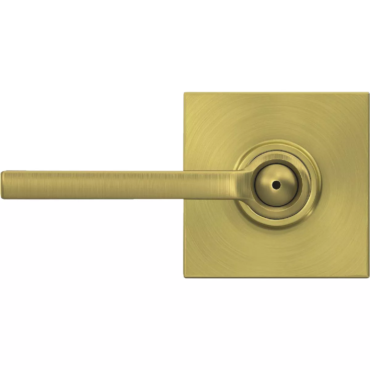 Schlage F Series Latitude Lever with Collins Trim Bed and Bath Lock in Satin Brass