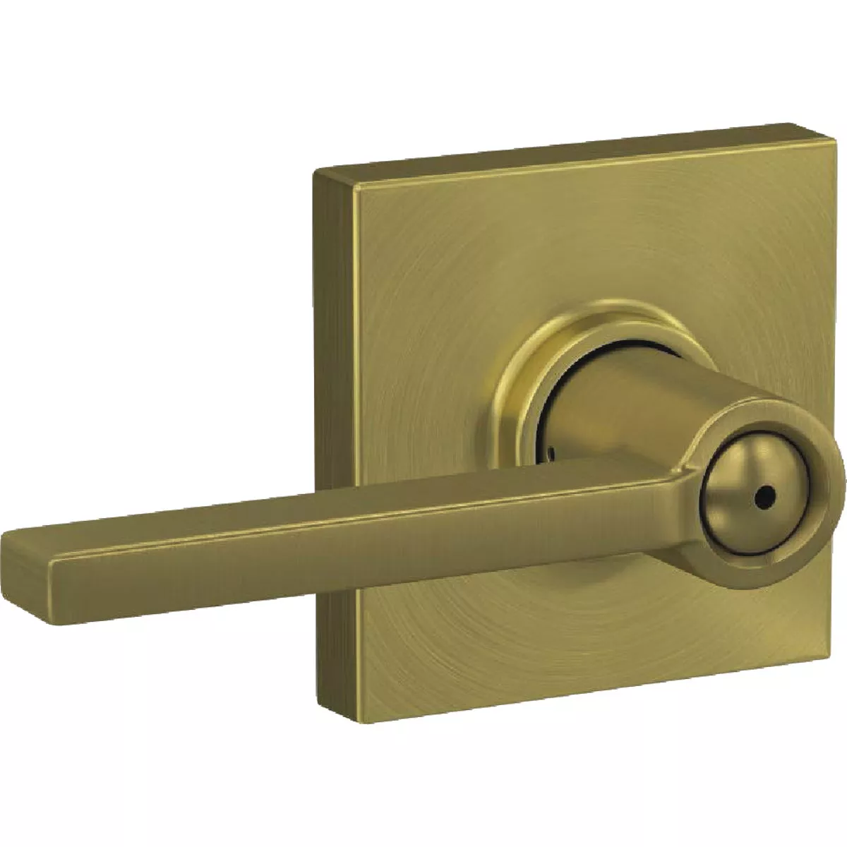 Schlage F Series Latitude Lever with Collins Trim Bed and Bath Lock in Satin Brass - photo 2
