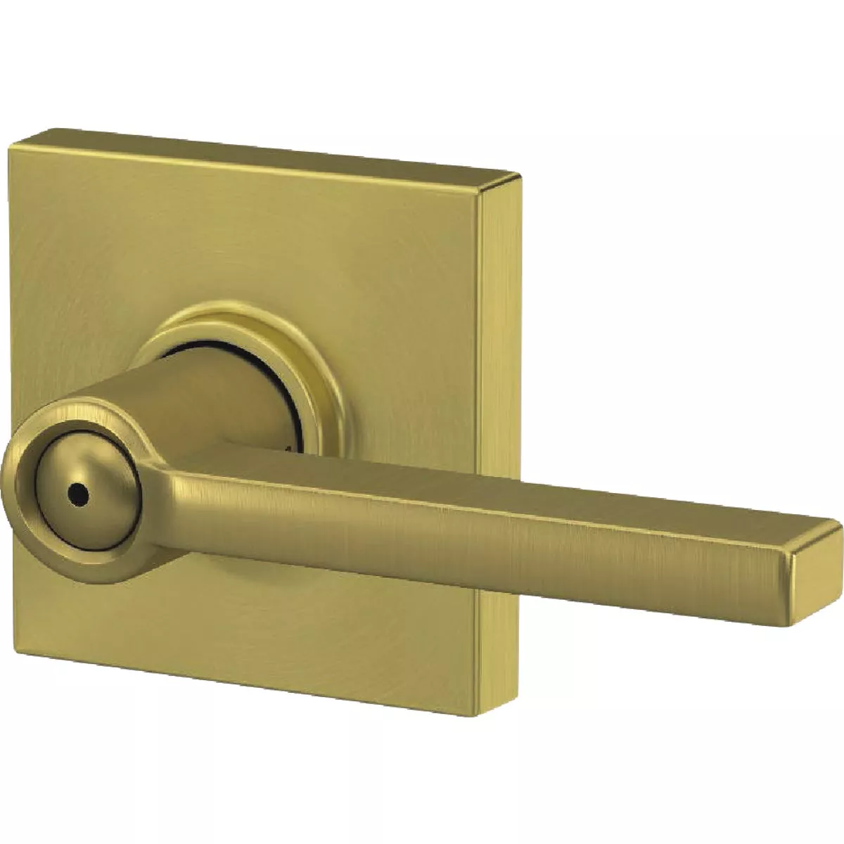 Schlage F Series Latitude Lever with Collins Trim Bed and Bath Lock in Satin Brass - photo 4