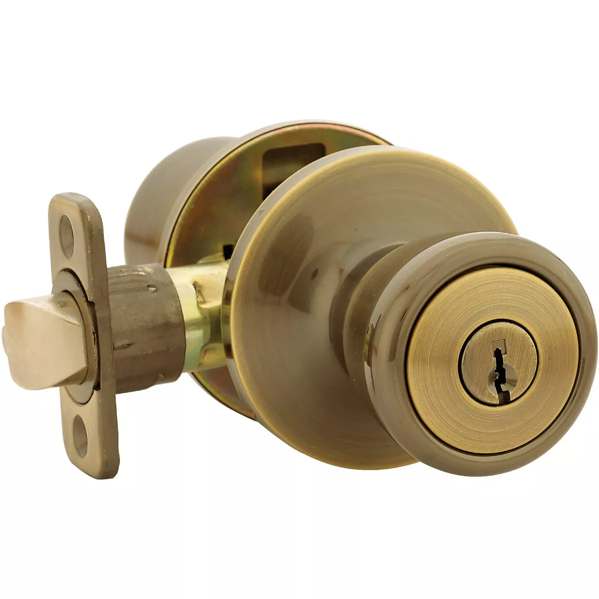 Steel Pro Antique Brass Entry Door Knob - photo 3