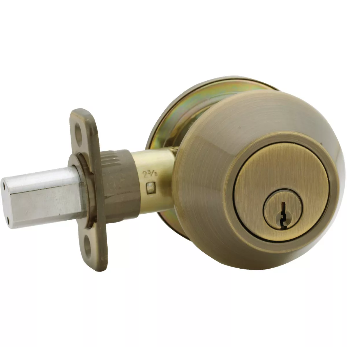 Steel Pro Antique Brass Single Cylinder Deadbolt - photo 3