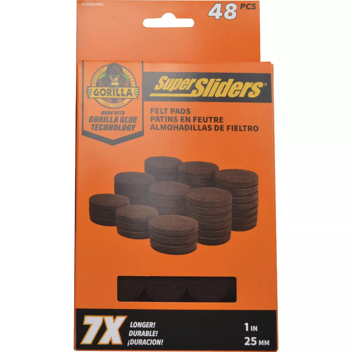 Gorilla Super Sliders 1 In. Brown Felt Pad (48-Piece) - photo 2