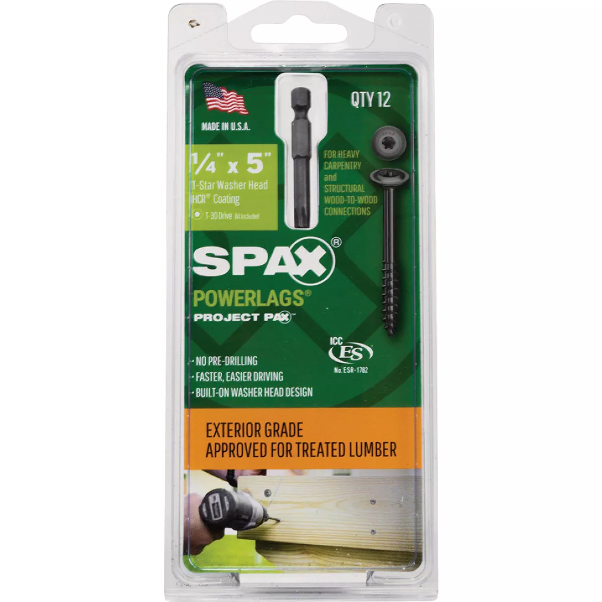 SPAX Powerlag 1/4 In. x 5 In. T30 Washer Head HCR (Exterior Rated) Lag Screw (12 Ct.) - photo 4