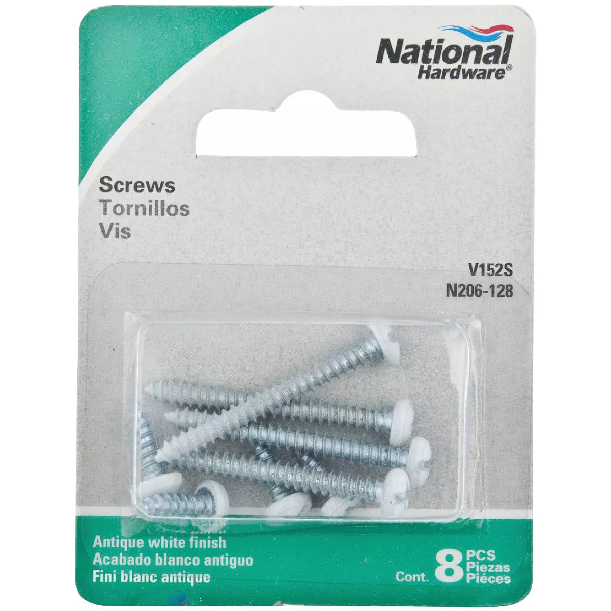 National Hardware Phillips Truss Antique White Ornamental Steel Shelf Bracket Screw (8-Count)