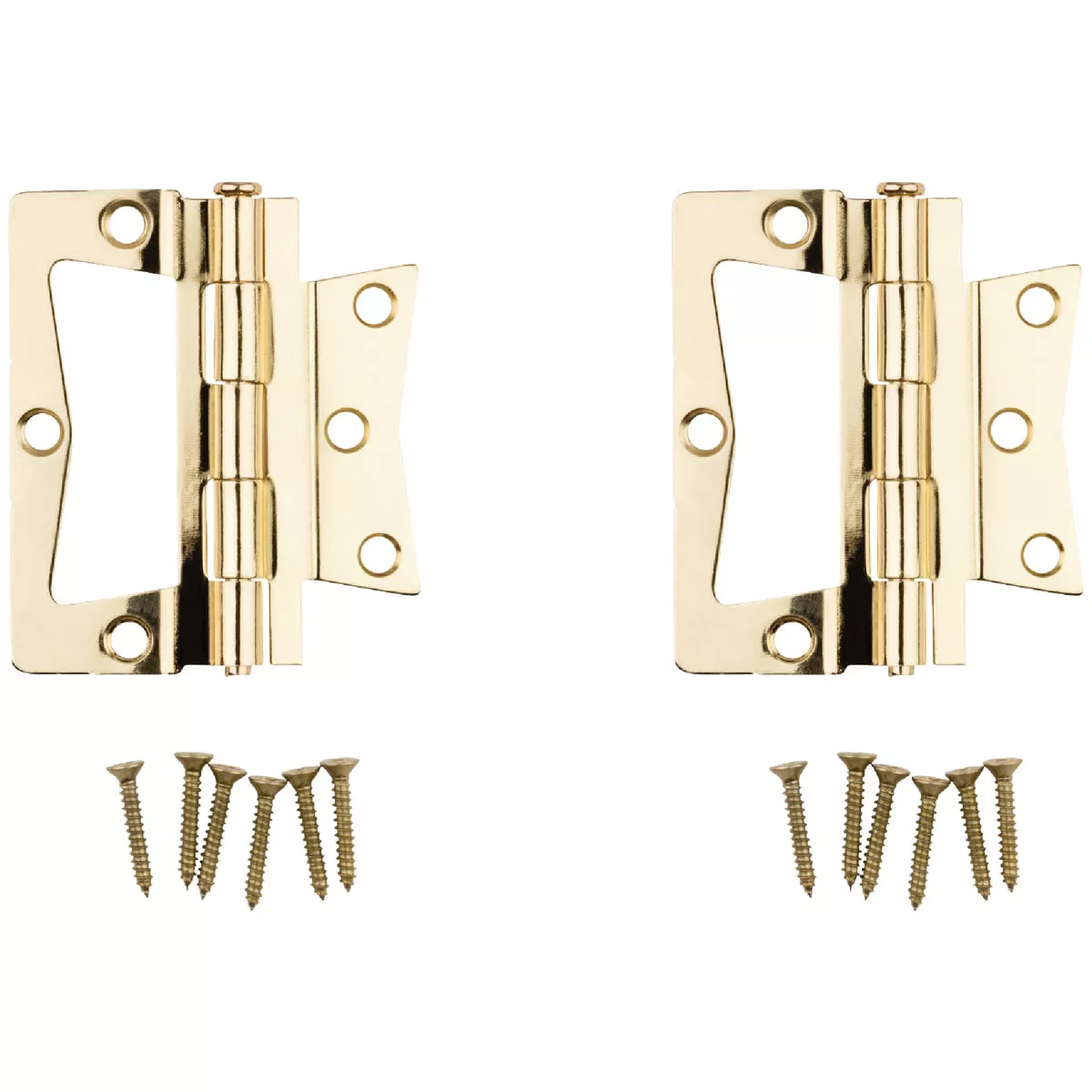 National Hardware 3-1/2 In. Brass Surface-Mounted Door Hinge (2-Count) - photo 3