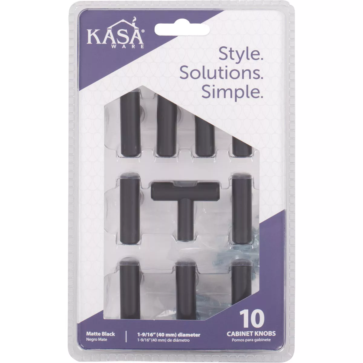 KasaWare 7/16 In. Diameter Matte Black Cabinet Knob (10-Pack) - photo 2