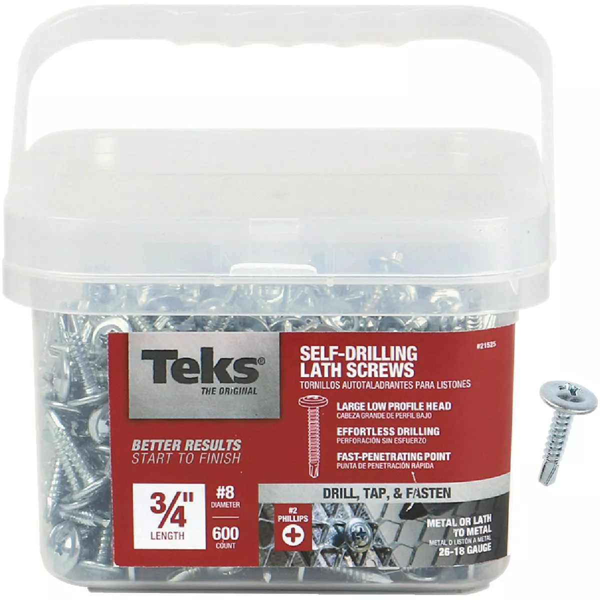 Teks #8 x 3/4 In. Modified Truss Head Drill Point Lath Screw (600-Count)