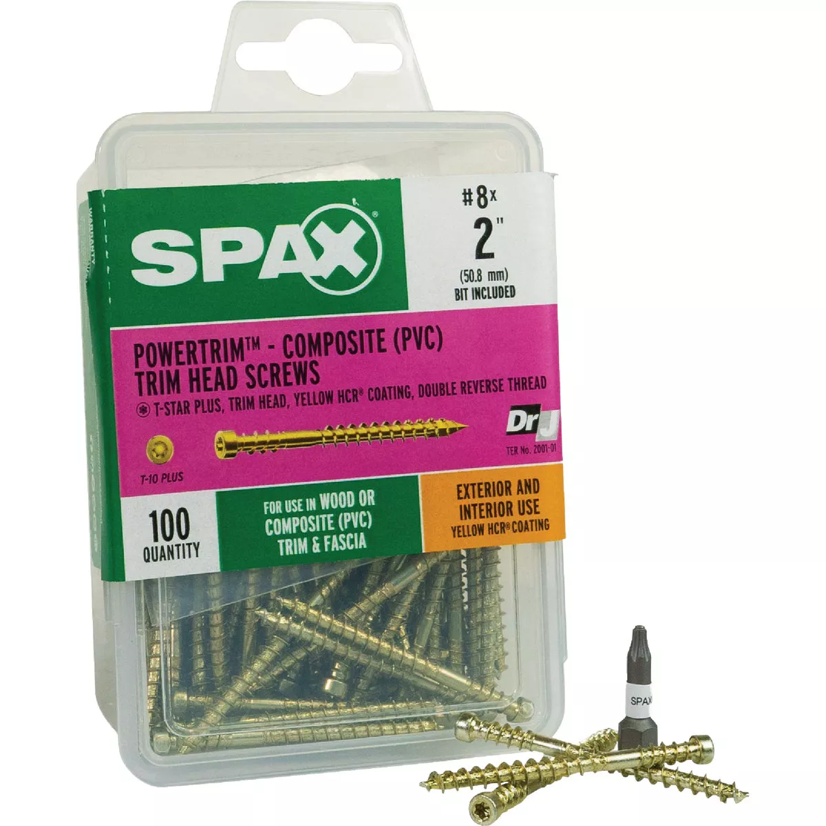 SPAX #8 x 2 In. T10 Plus Cylindrical Head HCR (Exterior Rated) Yellow Trim Screw (100 Ct.) - photo 5