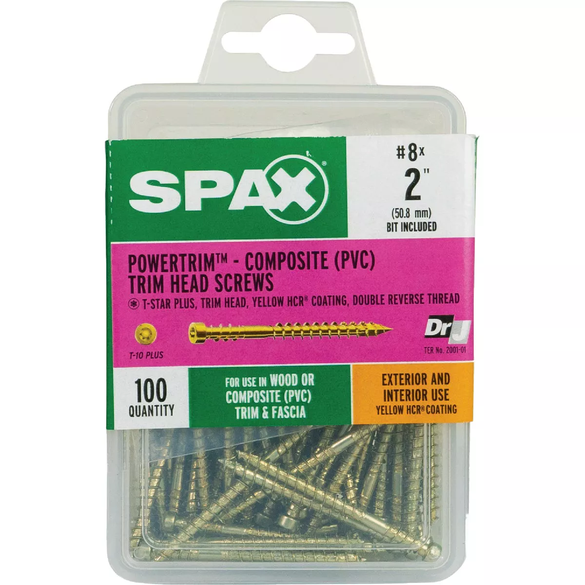 SPAX #8 x 2 In. T10 Plus Cylindrical Head HCR (Exterior Rated) Yellow Trim Screw (100 Ct.) - photo 6