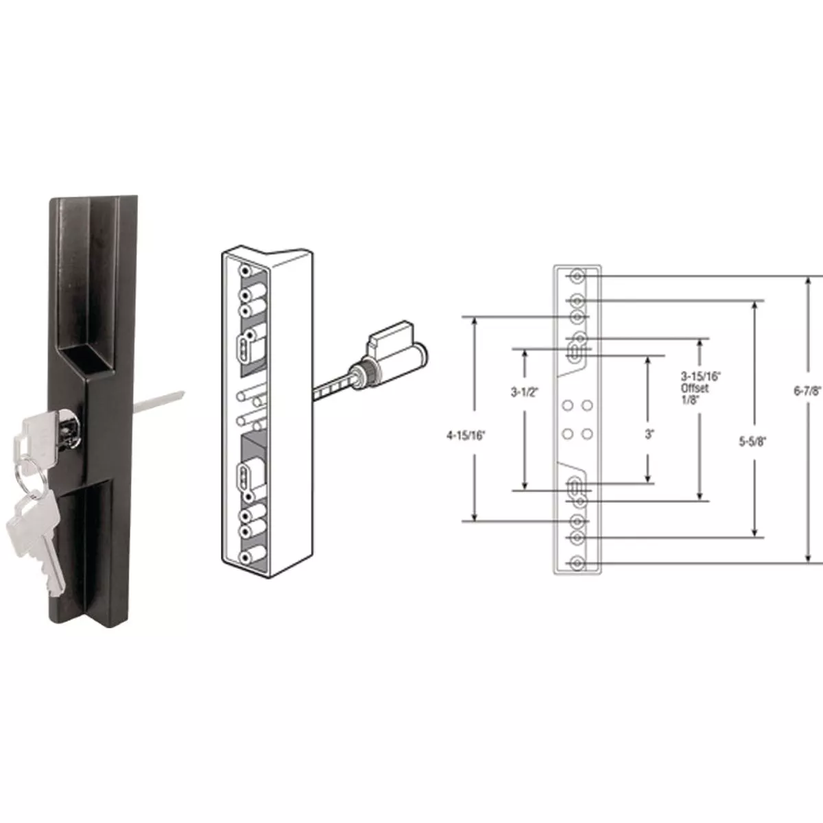 Prime-Line Sliding Patio Door Pull & Keyed Locking Unit