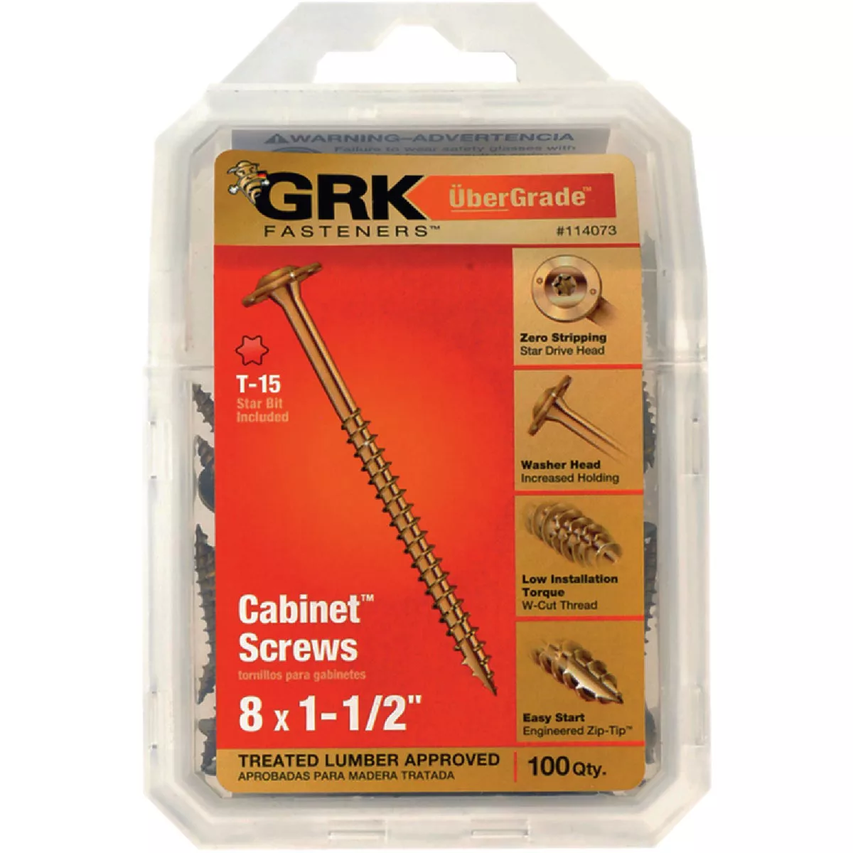 GRK #8 x 1-1/2 In. Star Drive Cabinet Screw (100 Ct.) - photo 2