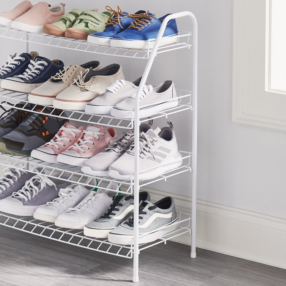 Rubbermaid 4 Tier White Shoe Shelf