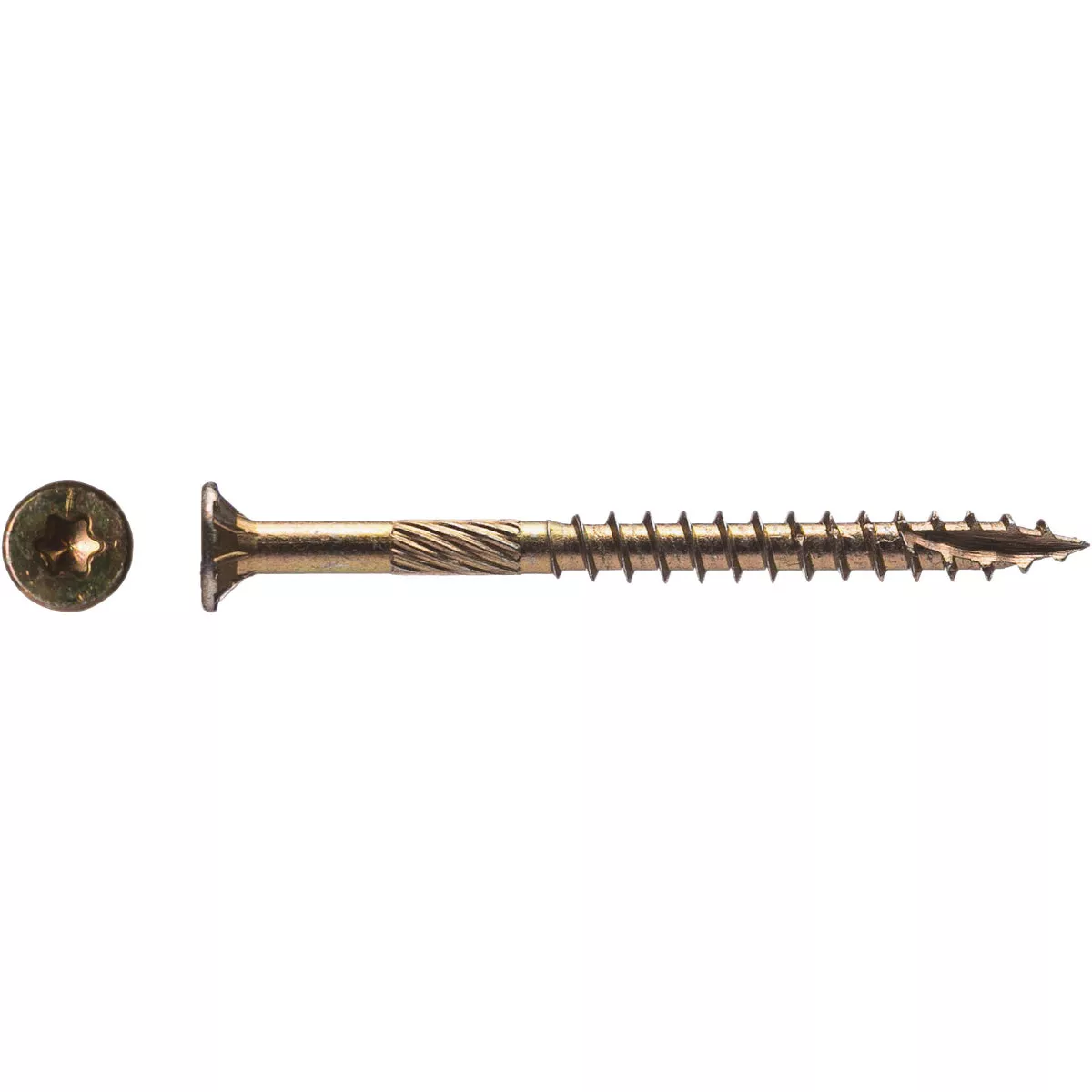 Big Timber #10 x 3 In. Yellow Zinc Star Drive Flat Head Wood Screw, Bulk - photo 2