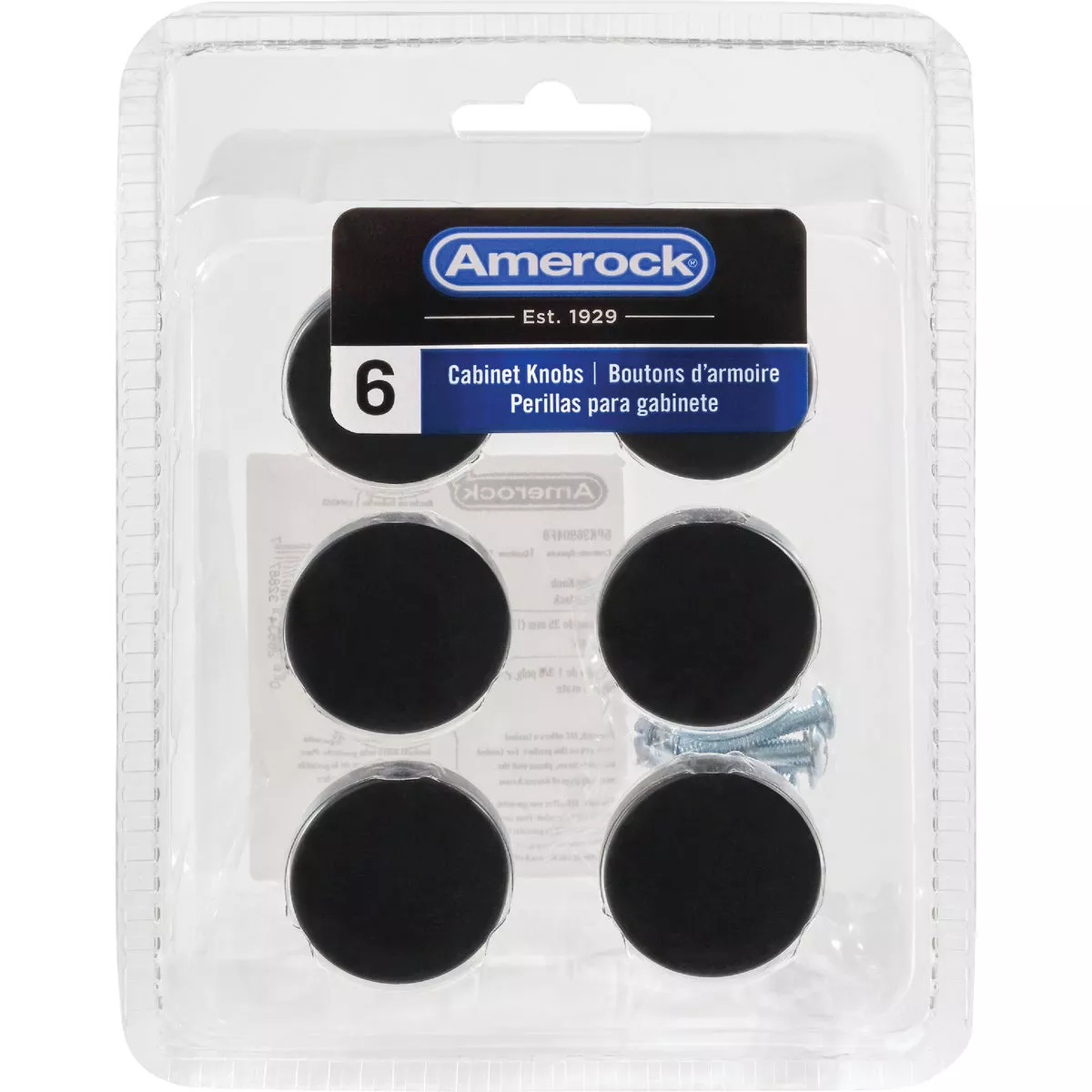 Amerock Versa 1.375 In. Dia. Round Matte Black Cabinet Knob (6-Pack) - photo 2