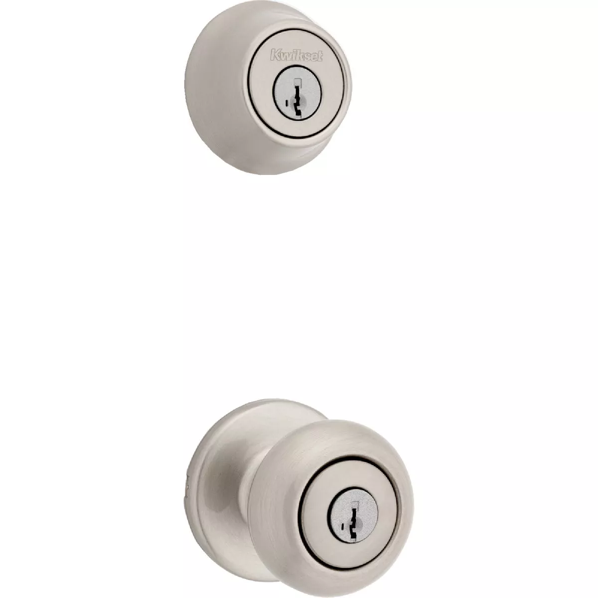 Kwikset Cove Satin Nickel Deadbolt & Door Knob Combo with Smartkey