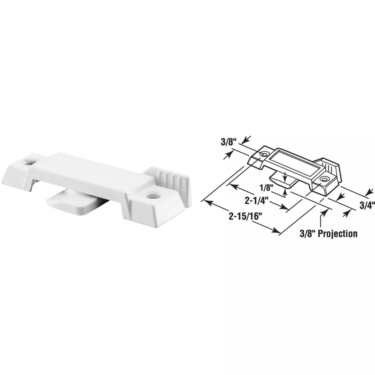 Prime-Line White Latch Sliding Window Sash Lock - photo 2