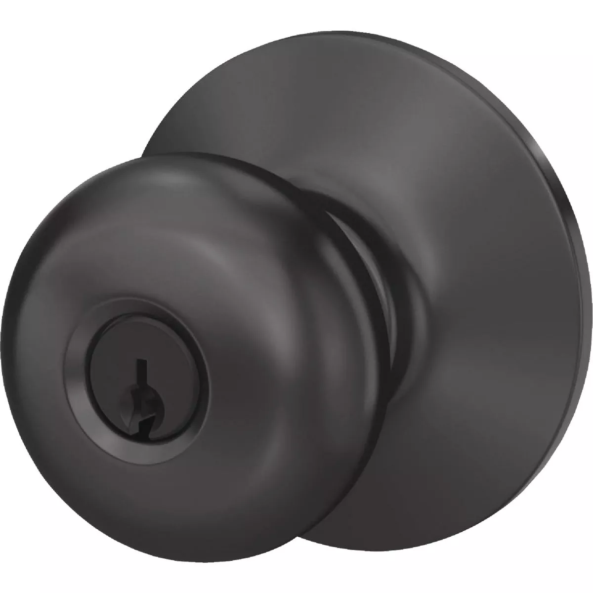 Schlage Plymouth Matte Black Knob Keyed Entry