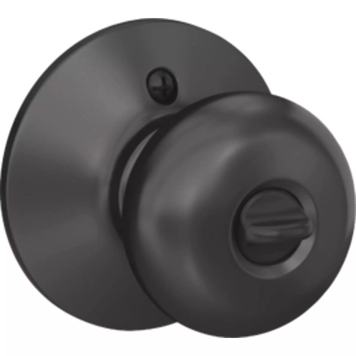Schlage Plymouth Matte Black Knob Keyed Entry - photo 3